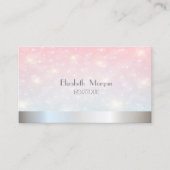 Elegant Modern Glitter Bokeh, Silver Visitekaartje (Voorkant)