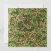 Elegant Modern Glitter Camouflage Military Wedding Kaart (Achterkant)