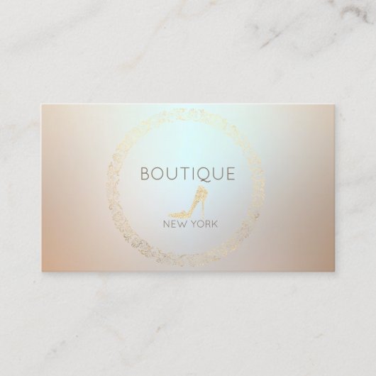 Elegant modern glitter High Hiel, ovaal Lijst Visitekaartje (Voorkant)