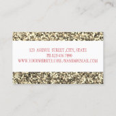 Elegant Modern Glitter, Lips, Makeup kunstenaar Visitekaartje (Achterkant)