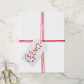 Elegant Modern Glitter Vrolijk Kerstfeest Snoep Cadeaulabel (Met Touw)