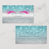Elegant Modern Glittery Bokeh, Faux Lashes Visitekaartje (Voorkant / Achterkant)
