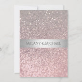 Elegant modern glittery Silver stripe Kaart (Achterkant)