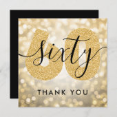 Elegant Modern Gold 60e verjaardag Hartelijk dank Bedankkaart (Voorkant / Achterkant)