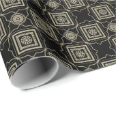 Elegant modern Gold Art Deco Squares Tegels Patroo Cadeaupapier (Rol Hoek)