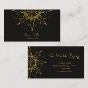 Elegant Modern Gold Black Bohemian Mandala Visitekaartje