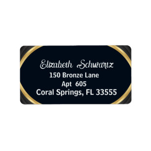 Elegant Modern Gold Black en White Calligraphy L Etiket