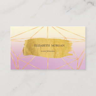 Elegant Modern Gold Brush Stroke Geometric, Ombre Visitekaartje