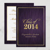 Elegant Modern Gold Class of 2014 Afstuderen Kaart (Voorkant / Achterkant)