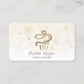 Elegant Modern Gold Confetti Cupcake Visitekaartje (Voorkant)