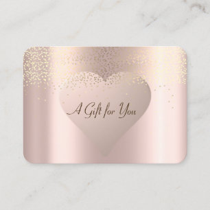 Elegant Modern Gold Confetti, Roos Gold Heart Kortingskaartje