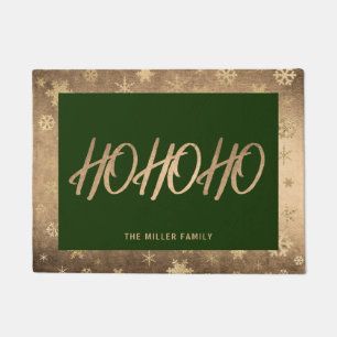 Elegant modern Gold en Green Ho Ho Ho Kerstmis Deurmat