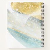 Elegant modern Gold Foil en Blauwgroen Abstract aa Notitieboek (Achterkant)