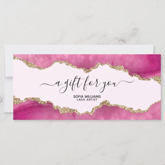 Elegant modern Gold Glitter Roze Agate (Voorkant)