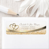 Elegant modern Gold Glittery Bokeh, hartenharten Etiket (Insitu)