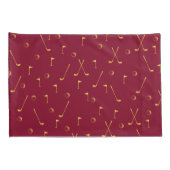 Elegant Modern Gold Golf Pattern Golfer Burgundy Kussensloop (Achterkant-Rechts)