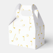 Elegant Modern Gold Golf Pattern Golfer White Bedankdoosjes (Achterkant)
