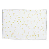 Elegant Modern Gold Golf Pattern Golfer White Kussensloop (Achterkant)