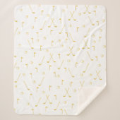 Elegant Modern Gold Golf Pattern Golfer White Sherpa Deken (Voorkant)
