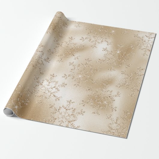 Elegant modern Gold-kerstsnowflake-patroon Cadeaupapier (Uitgerold)