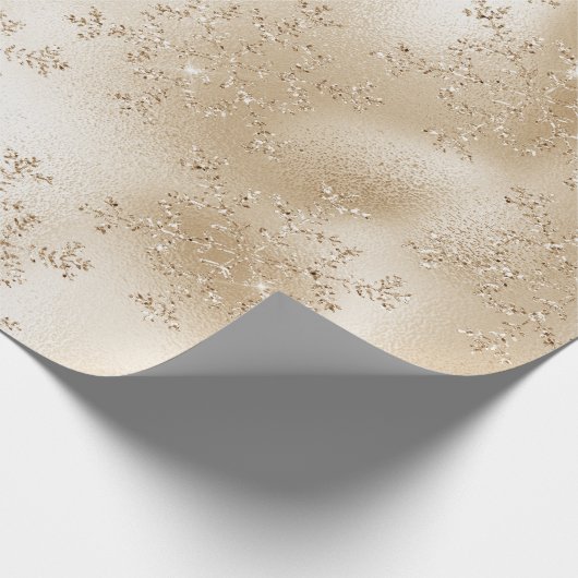 Elegant modern Gold-kerstsnowflake-patroon Cadeaupapier (Hoek)