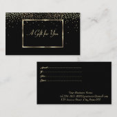 Elegant modern Gold Lijst, Confetti Black Kortingskaartje (Voorkant / Achterkant)