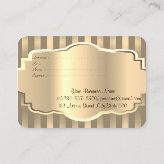 Elegant modern Gold Lijst, gestript Kortingskaartje (Achterkant)