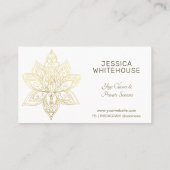 Elegant Modern Gold Lotus Flower Script Afsprakenkaartje (Achterkant)
