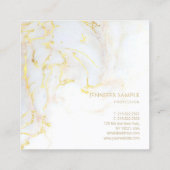 Elegant Modern Gold Marble Professional Sjabloon Vierkante Visitekaartje (Achterkant)