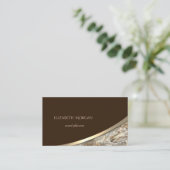 Elegant Modern, Gold, marmer Stone Visitekaartje (Staand voorkant)