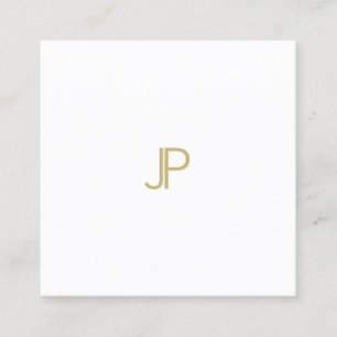 Elegant Modern Gold Monogram Sjabloon Professional Vierkante Visitekaartje