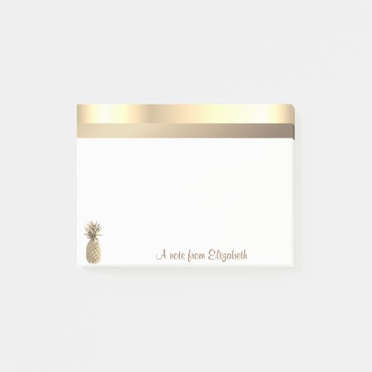 Elegant Modern Gold Pineapple - Aangepast Post-it® Notes (Voorkant)