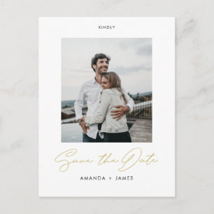 Elegant modern Gold Script Save the Date Aankondigingskaart