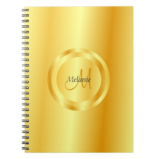 Elegant Modern Gold Sjabloon Monogram Notitieboek (Voorkant)