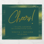 Elegant Modern Gold Specialized Green Sparkling Wijnetiket (Enkel label)