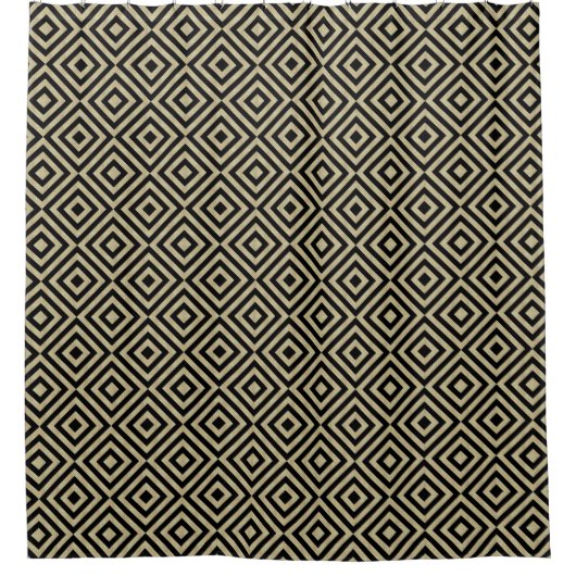 Elegant modern Gold Squares diamant Tiles Pattern Douchegordijn (Voorkant)
