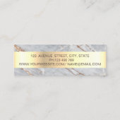 Elegant modern Gold Stripe Lijst, marmer Mini Visitekaartje (Achterkant)