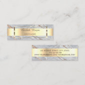 Elegant modern Gold Stripe Lijst, marmer Mini Visitekaartje (Voorkant / Achterkant)