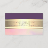 Elegant Modern Gold Stripe Lotus Visitekaartje (Achterkant)