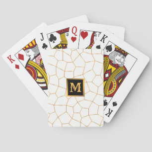 Elegant modern Gold White Glas in lood Collectie Pokerkaarten