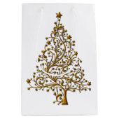 Elegant Modern Golden Kerstboom Medium Cadeauzakje (Voorkant)
