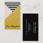Elegant modern goud, Blush roze visitekaartje (Voorkant / Achterkant)