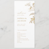 Elegant modern goud - botanische Floral Wedding Programma (Voorkant)