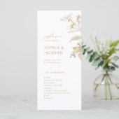 Elegant modern goud - botanische Floral Wedding Programma (Staand voorkant)