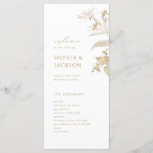Elegant modern goud - botanische Floral Wedding Programma (Voorkant)
