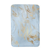 Elegant modern goud en lichtblauw marmer glitter badmat (Voorkant Verticaal)