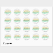 Elegant modern goud- en mintglitter-planner ronde sticker (Vel)