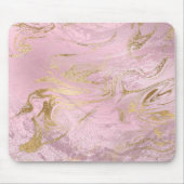 Elegant modern goud en roos goudmarmer & glitter muismat (Voorkant)