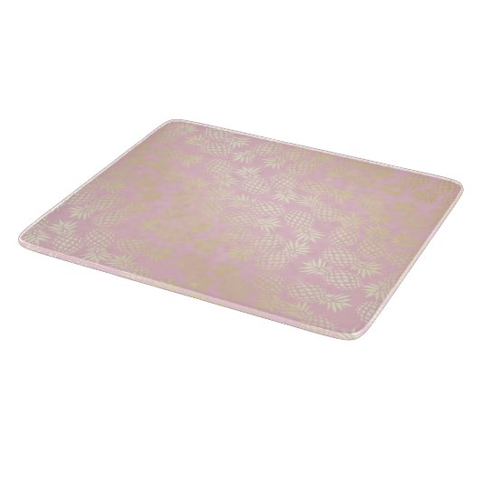 Elegant modern goud- en roze anananaspatroon snijplank (Hoek)