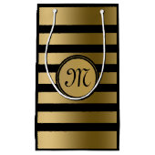 Elegant modern goud- en zwarte strippatroon klein cadeauzakje (Voorkant)